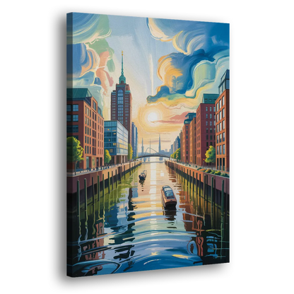 HafenCity Horizon Side - Canvas Wall Art