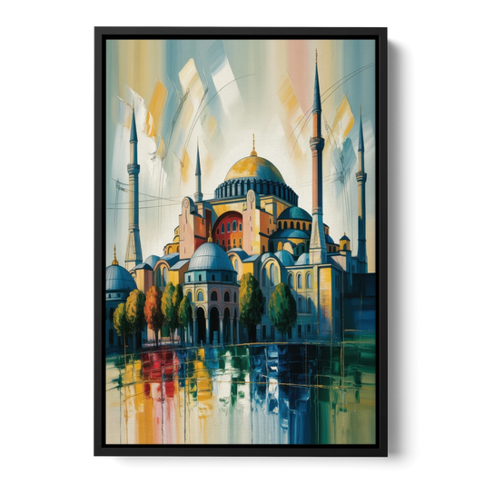 Hagia Sophia Splendor - Black Framed Canvas Wall Art - Front