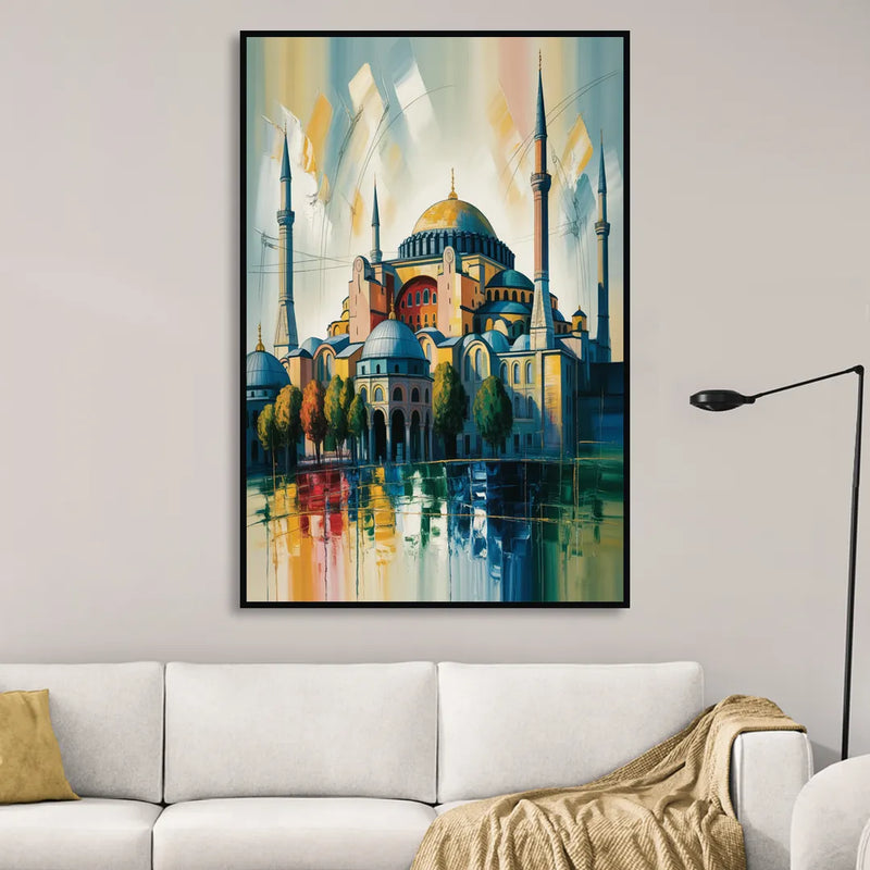 Hagia Sophia Splendor Living Room - Black Canvas Wall Art