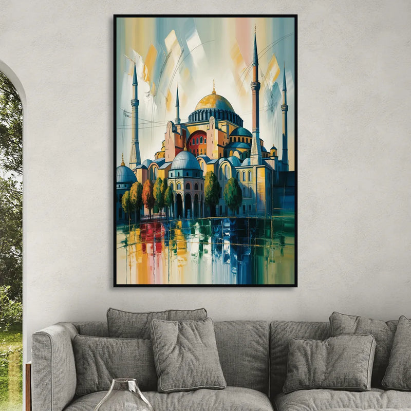 Hagia Sophia Splendor Sitting Room - Black Canvas Wall Art