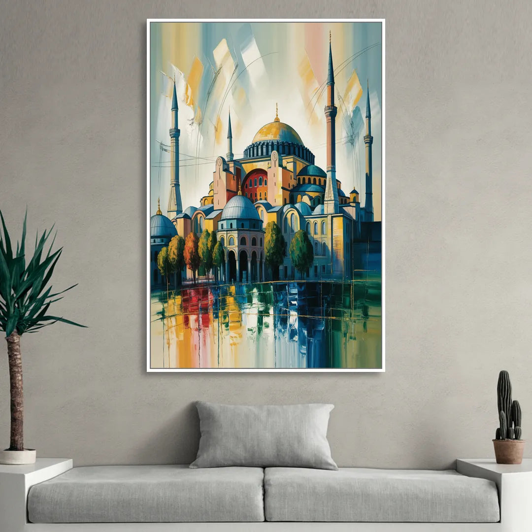 Hagia Sophia Splendor Living Room - White Canvas Wall Art