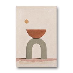 Half Moon Wall Art Balanced on a Sage Arch - Canvas Wall Art - Front
