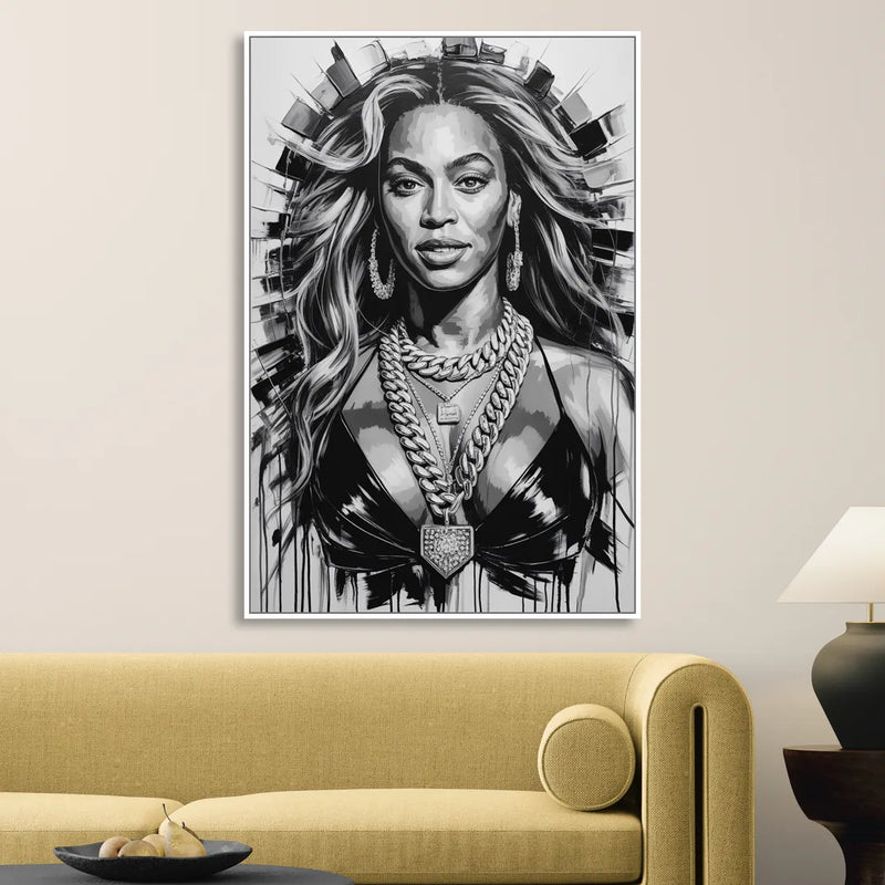 Halo Living Room - White Canvas Wall Art