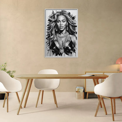 Halo - Living Room White Frame Canvas