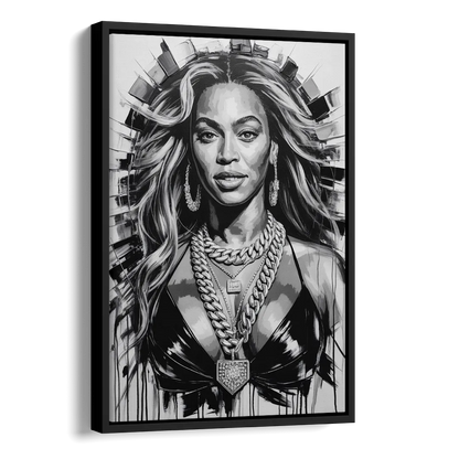 Halo Side - Black Canvas Wall Art