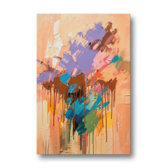 Hand Painted Abstract Canvas Chestnut Drip Bloom - Canvas Wall Art - Front