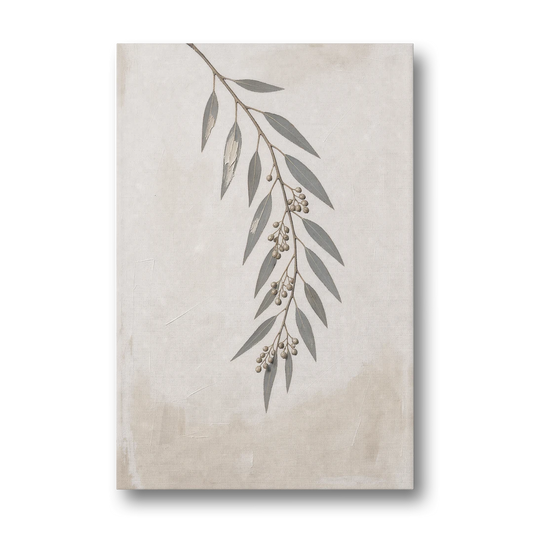 Hanging Eucalyptus Sprig with Seed Clusters - Canvas Wall Art - Front