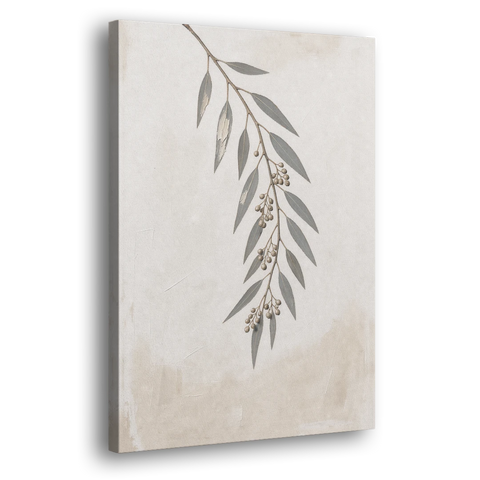 Hanging Eucalyptus Sprig with Seed Clusters - Canvas Wall Art - Side