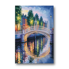 Ha'penny Bridge Views - Canvas Wall Art - Front