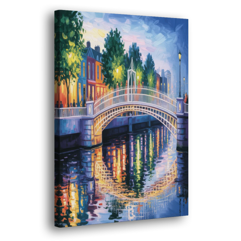 Ha'penny Bridge Views - Canvas Wall Art - Side