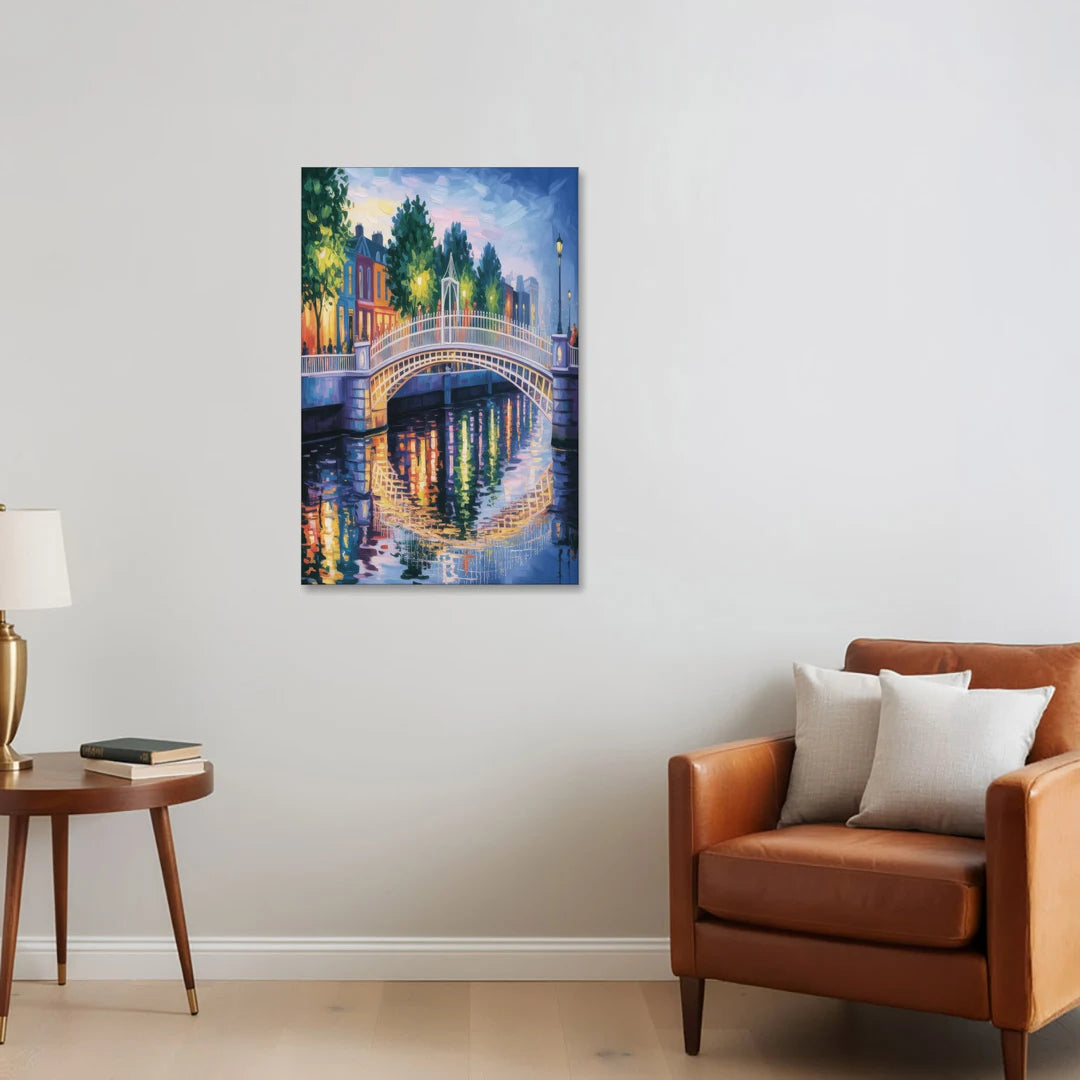 Ha'penny Bridge Views - Canvas Wall Art - Sofa - 24x36