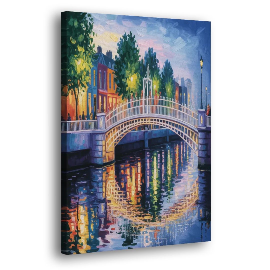 Ha'penny Bridge Views Side - Canvas Wall Art