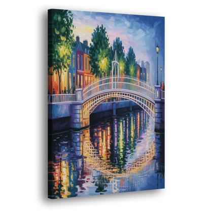Ha'penny Bridge Views Side - Canvas Wall Art