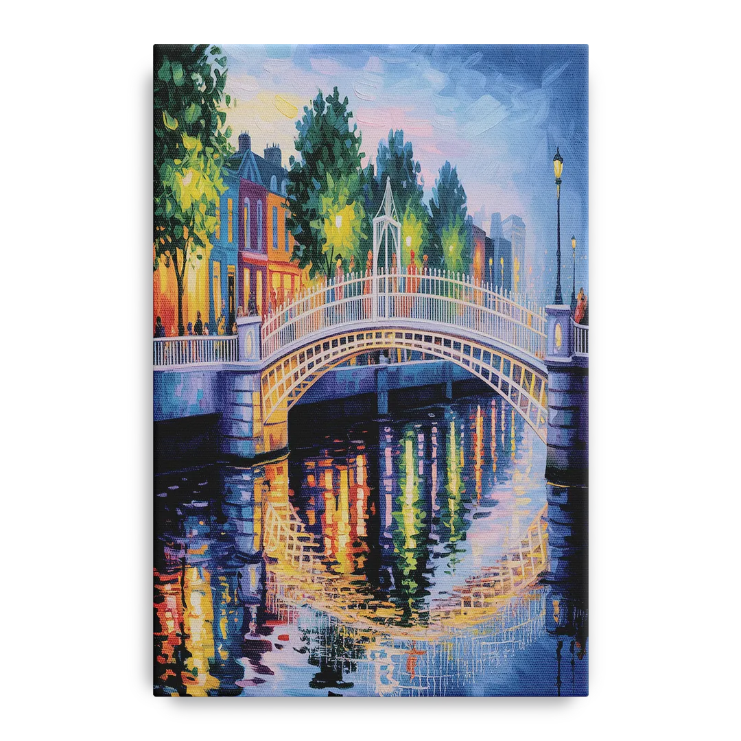 Ha'penny Bridge Views Front - Canvas Wall Art
