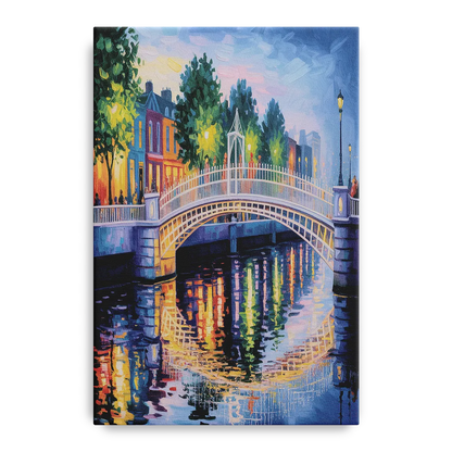 Ha'penny Bridge Views Front - Canvas Wall Art