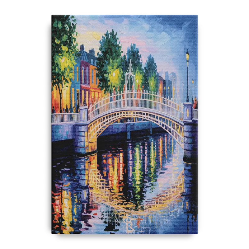 Ha'penny Bridge Views Front - Canvas Wall Art