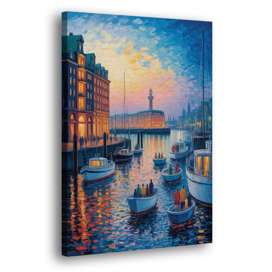 Harbor Lights Side - Canvas Wall Art