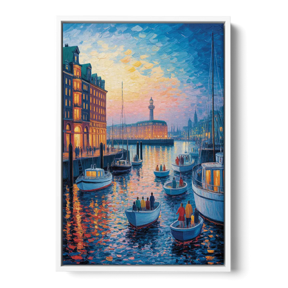 Harbor Lights Front - White Canvas Wall Art