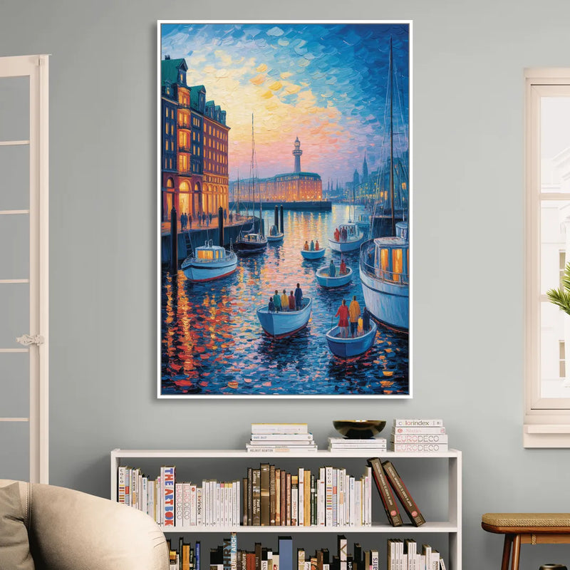 Harbor Lights Sitting Room - White Canvas Wall Art