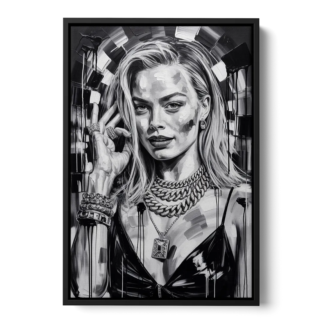 Harlequin Muse 2.0 Front - Black Canvas Wall Art