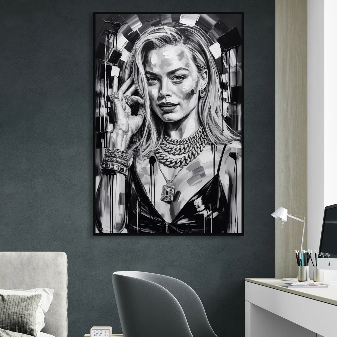 Harlequin Muse 2.0 Living Room - Black Canvas Wall Art