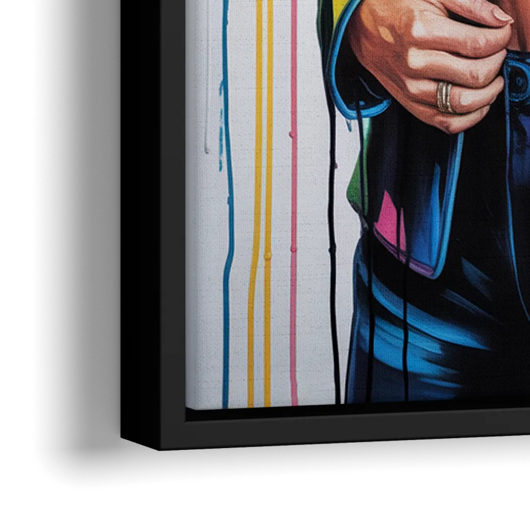 Harlequin Muse - Close-Up Black Frame Canvas