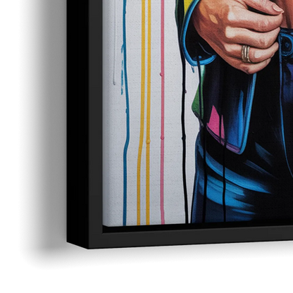Harlequin Muse - Close-Up Black Frame Canvas