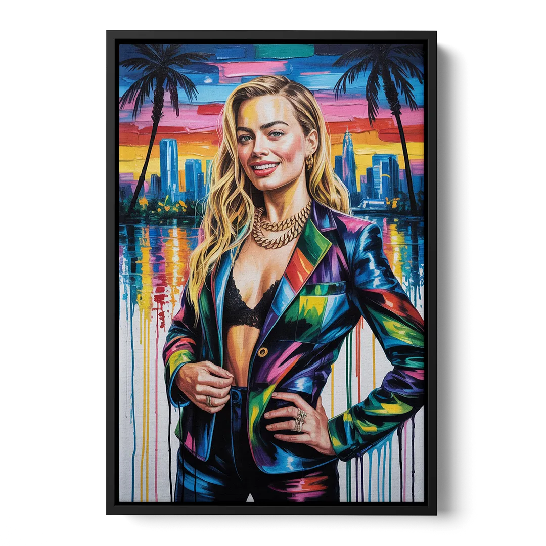 Harlequin Muse - Black Frame Canvas