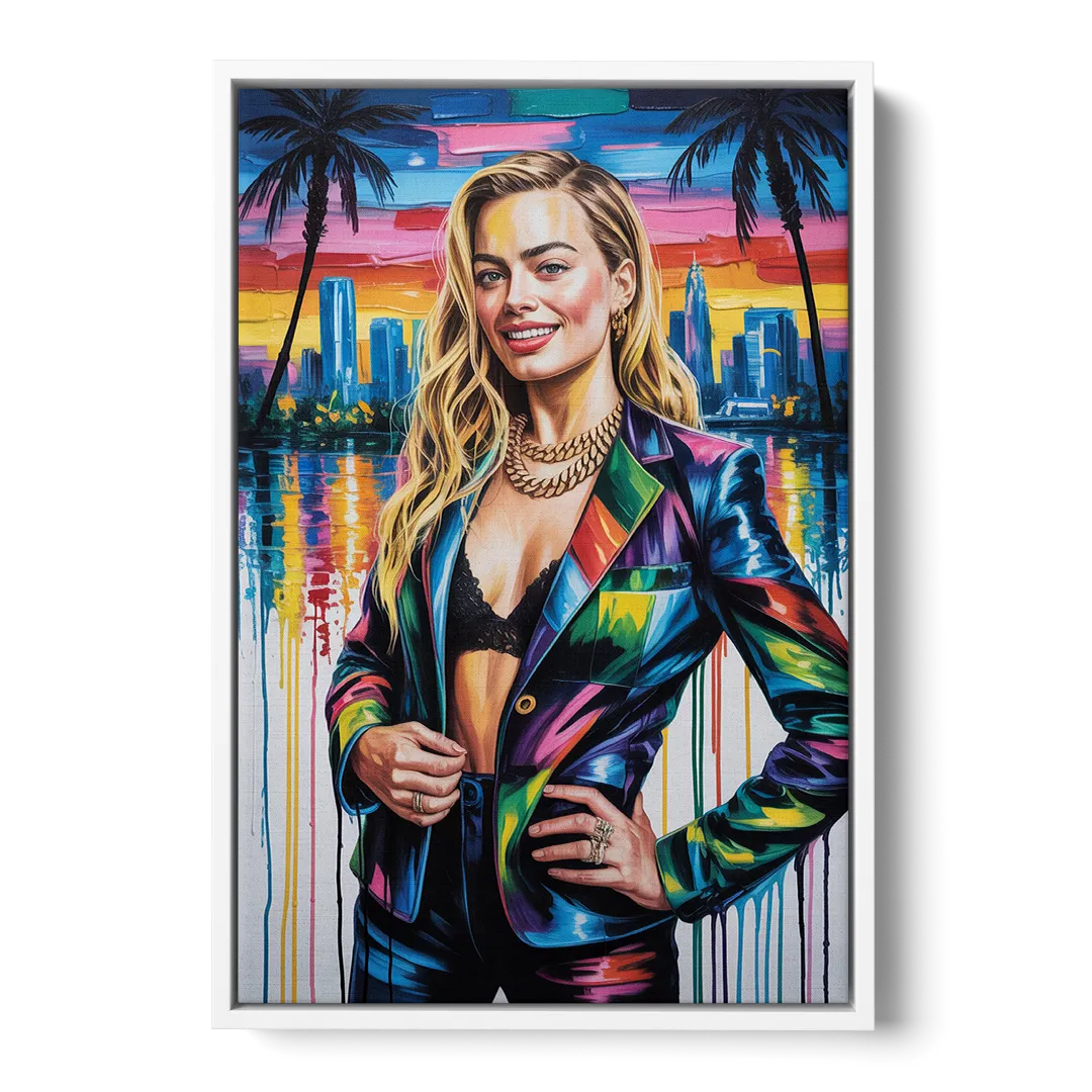 Harlequin Muse - White Frame Canvas
