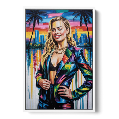 Harlequin Muse - White Frame Canvas