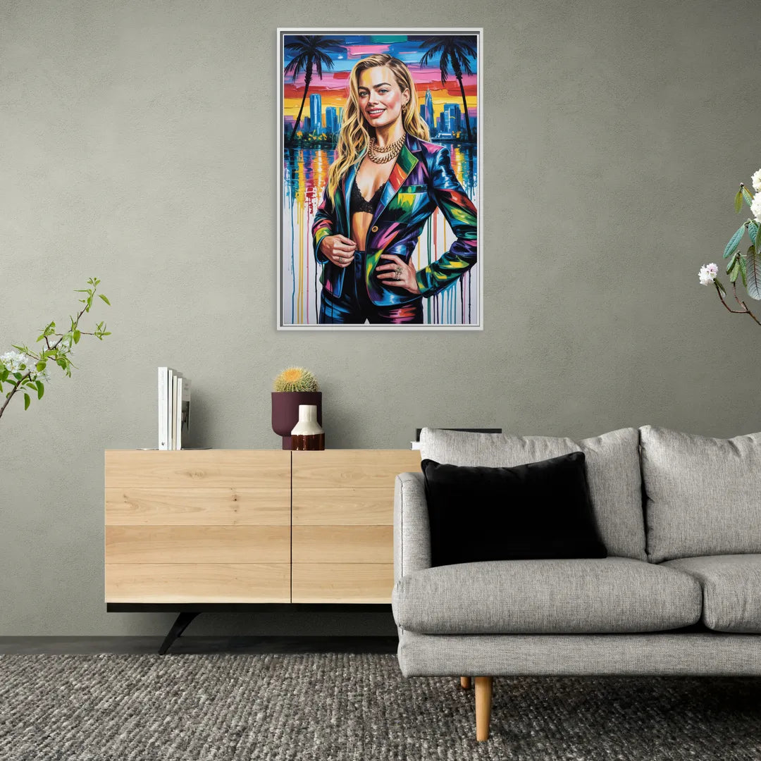 Harlequin Muse - Living Room White Frame Canvas
