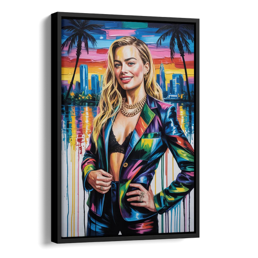 Harlequin Muse Side - Black Canvas Wall Art