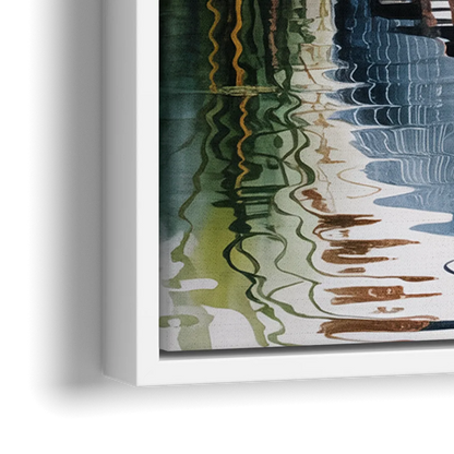Harmonious Heron Habitat - Close-Up White Frame Canvas