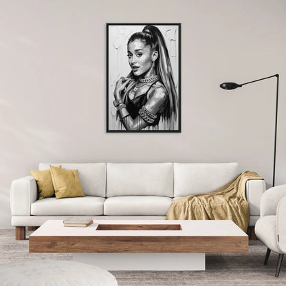 Heaven Tone - Living Room Black Frame Canvas