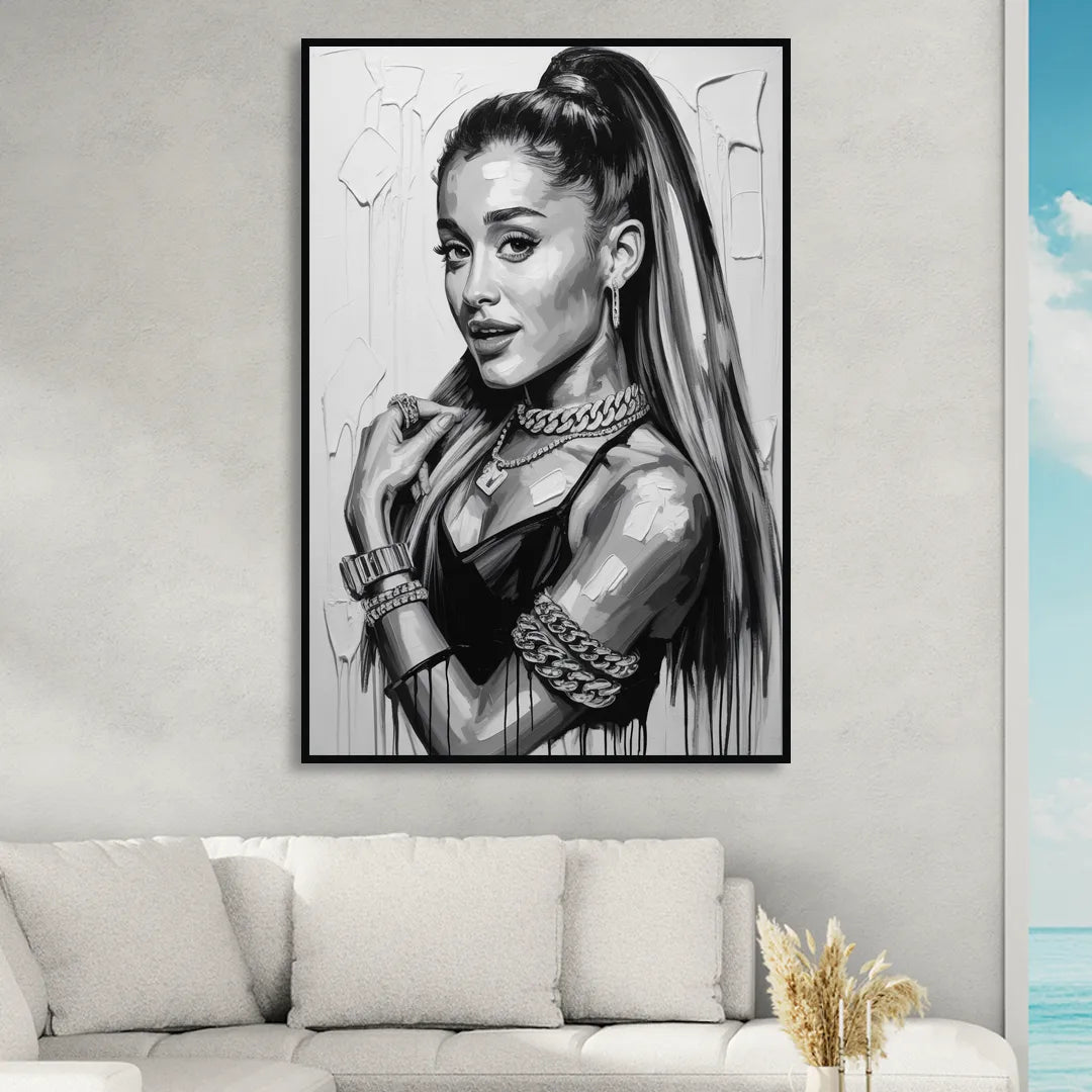 Heaven Tone Sitting Room - Black Canvas Wall Art