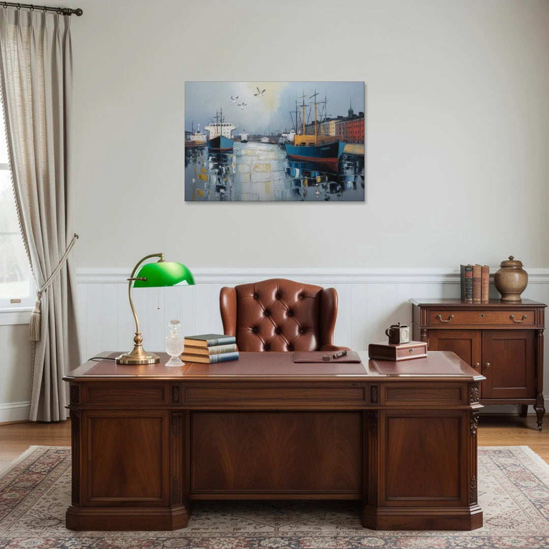Helsinki Harbor - Canvas Wall Art - Office - 36x24