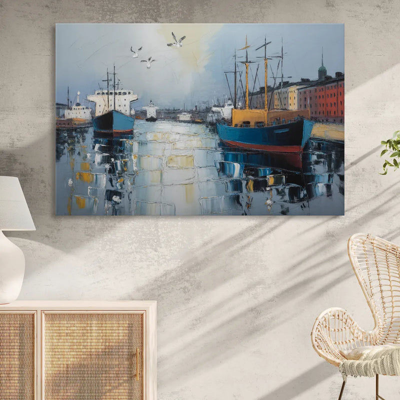 Helsinki Harbor Living Room - Canvas Wall Art