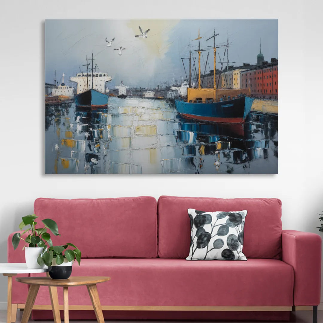 Helsinki Harbor Sitting Room - Canvas Wall Art