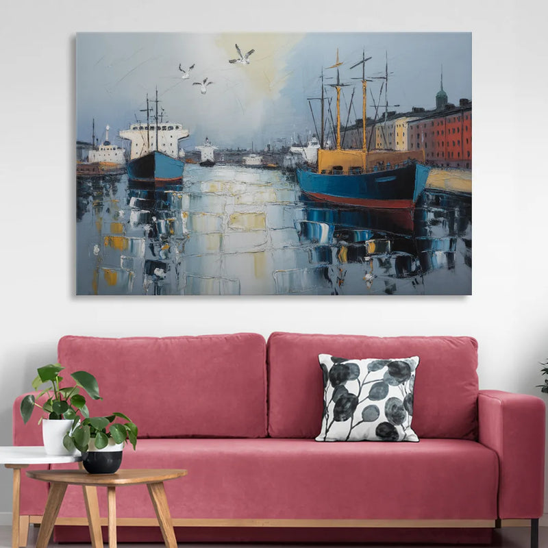 Helsinki Harbor Sitting Room - Canvas Wall Art