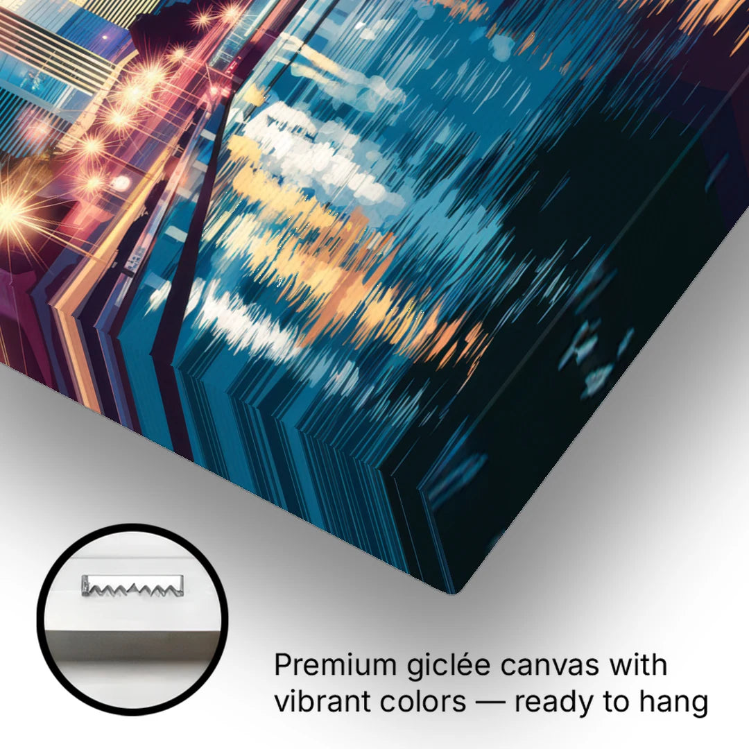 Henderson City Lights - Canvas Wall Art - Gallery Wrap Corner