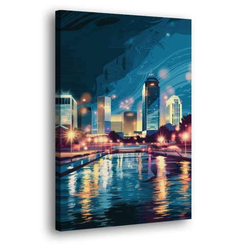 Henderson City Lights - Canvas Wall Art - Side