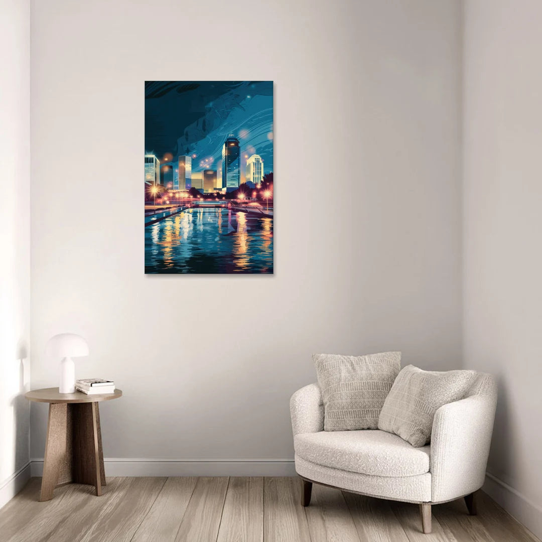 Henderson City Lights - Canvas Wall Art - Sofa - 24x36