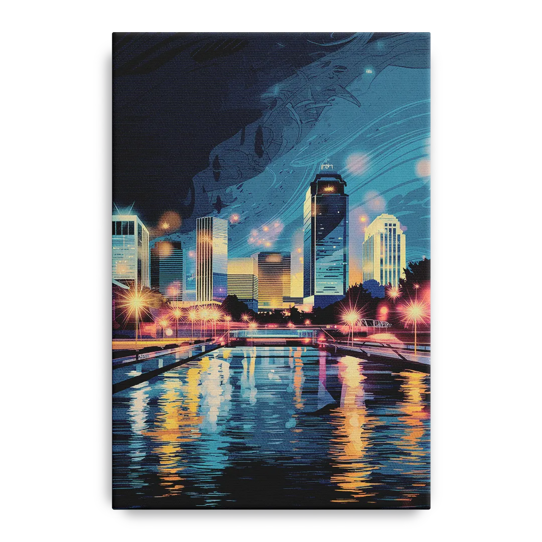 Henderson City Lights Front - Canvas Wall Art