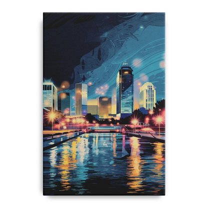 Henderson City Lights Front - Canvas Wall Art