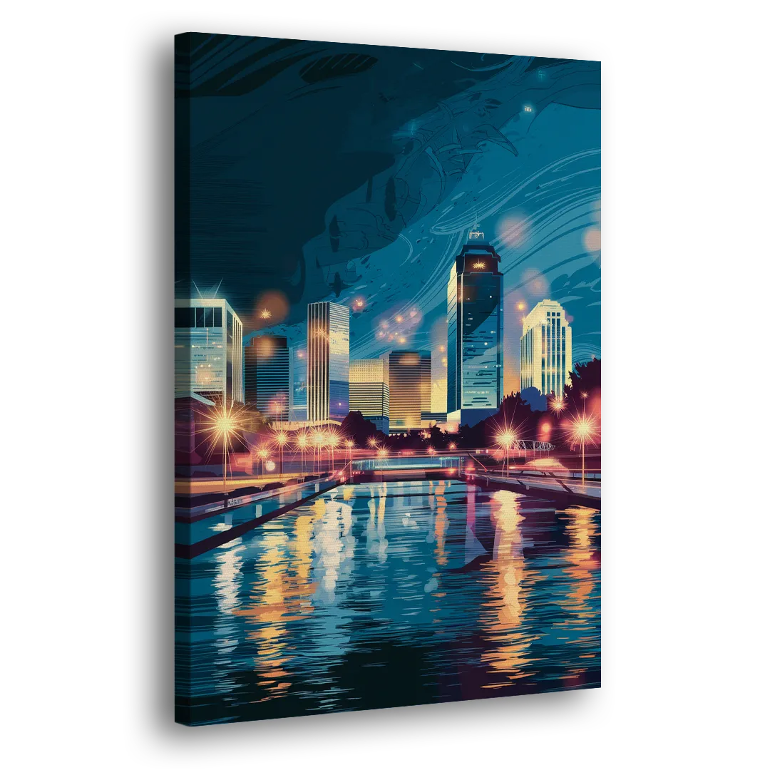 Henderson City Lights Side - Canvas Wall Art