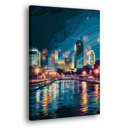 Henderson City Lights Side - Canvas Wall Art