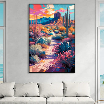 Henderson Desert Bloom Living Room - Black Canvas Wall Art
