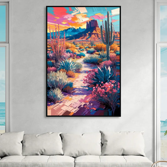 Henderson Desert Bloom Living Room - Black Canvas Wall Art