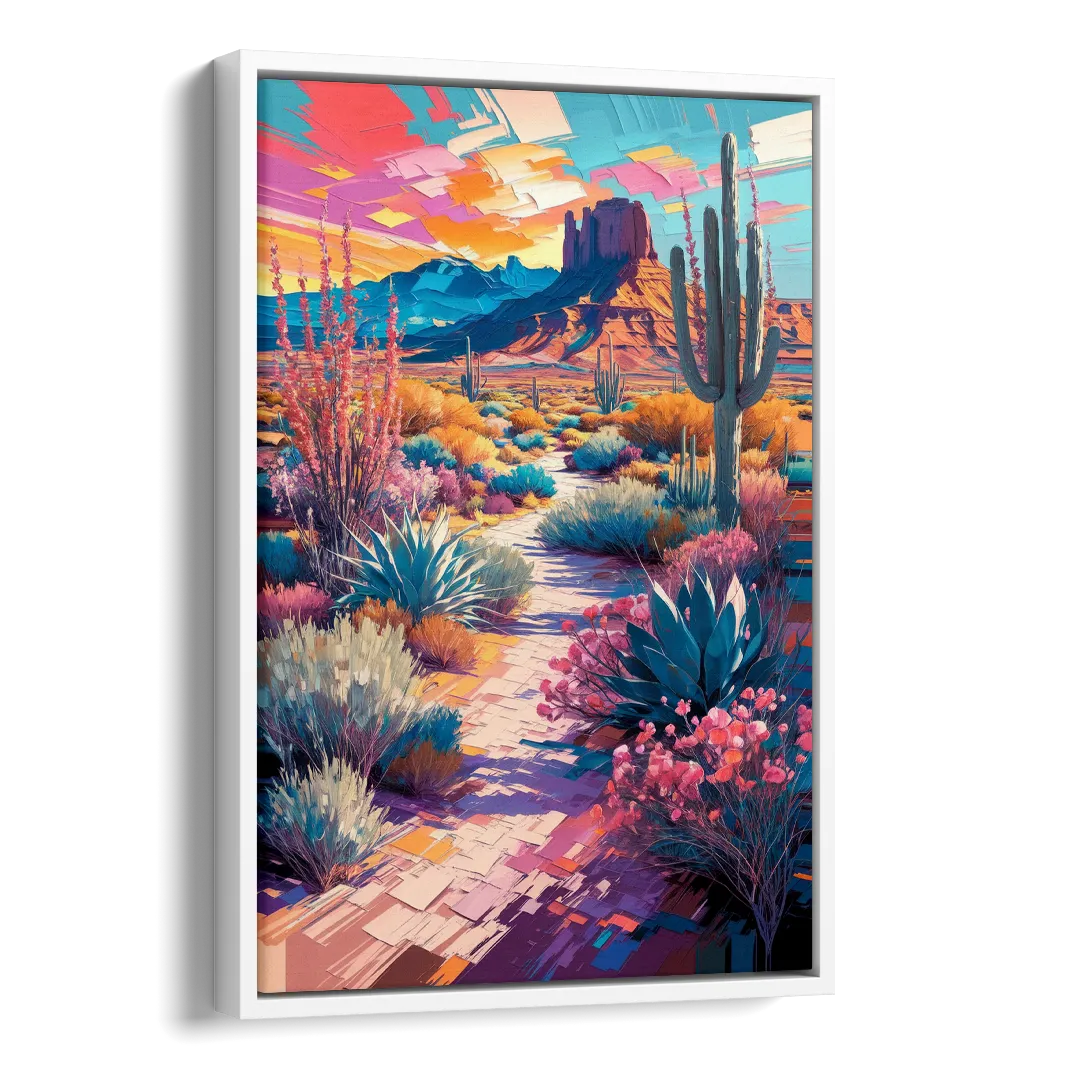 Henderson Desert Bloom Side - White Canvas Wall Art