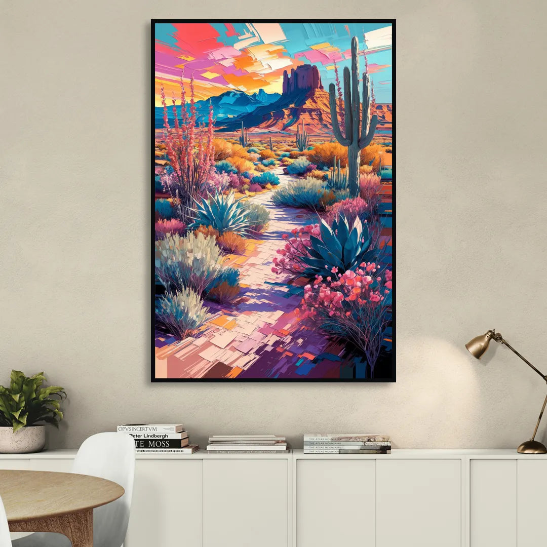 Henderson Desert Bloom Sitting Room - Black Canvas Wall Art